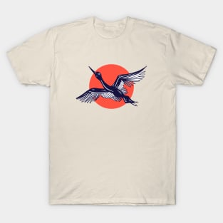 Vintage Sketch of a Japanese Crane T-Shirt